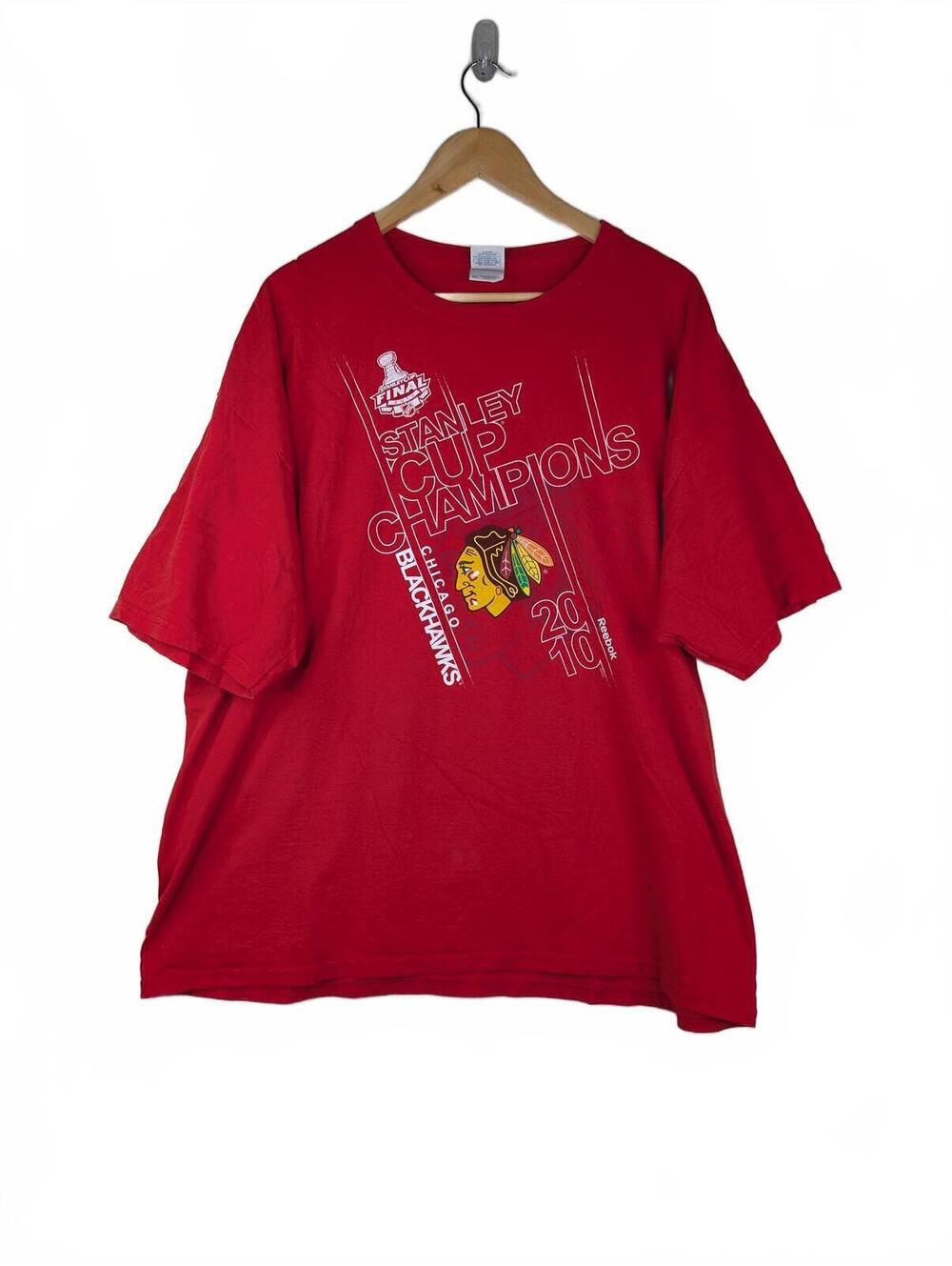 Chicago Blackhawks 2010 Stanley Cup Champions Graphic T-Shirt Red 2XL